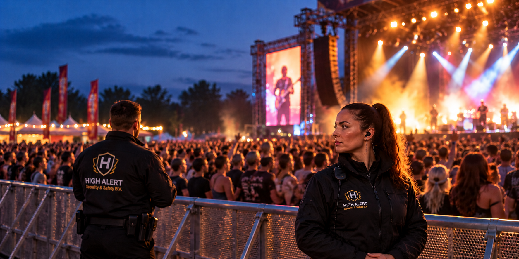 Concertbeveiliging bij schemering